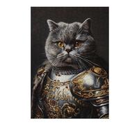 Puzzles pour Adolescents 1000pcs(38x26cm) Royal Cat Armor Portrait -1 Puzzles pour Adultes, Jeux Relaxants, Course De Vitesse Manuelle, Cadeau d'anniversaire, Cadeaux, 1000pcs(38x26cm)