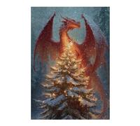 Puzzles pour Adolescents 1000pcs(38x26cm) S Dragon Christmas Tree Fantasy Artwork Puzzles pour Adultes, Jeu De Réflexion, Anti-Stress, Activités Amusantes À Faire À La Maison, 1000pcs(38x26cm) S