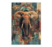 Puzzles pour Adolescents 1000pcs(38x26cm) S Puzzles pour Adultes Urban Elephant Abstract Art Print Jeux De Détente Cadeau d'anniversaire Cadeaux d'anniversaire Uniques 1000pcs(38x26cm) S