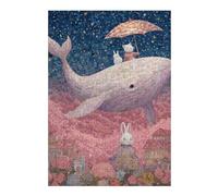 Puzzles pour Adolescents 1000pcs(38x26cm) Whale Floating in Pink Sky Puzzles pour Adultes, Jeux Relaxants, Course De Vitesse Manuelle, Cadeau d'anniversaire, Cadeaux, 1000pcs(38x26cm)