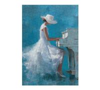 Puzzles pour Adolescents 1000pcs(38x26cm) White Dress Piano Player Art Print Puzzles pour Adultes Jeux Familiaux Cadeaux pour Femmes, À Offrir À Toute La Famille 1000pcs(38x26cm)
