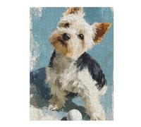Puzzles pour Adolescents 1000pcs(52x38cm) Adorable Yorkshire Terrier with Golf Ball Puzzles pour Adultes Jeux De Société Cadeaux pour Femmes Cadeaux Anti-Stress 1000pcs(52x38cm)