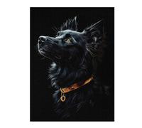 Puzzles pour Adolescents 1000pcs(52x38cm) Black & Gold Australian Shepherd Puzzles pour Adultes Jeux Relaxants Décoration Murale Cadeaux pour Les Amis Et La Famille 1000pcs(52x38cm)