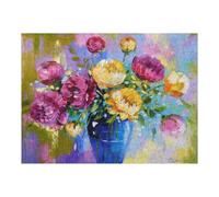 Puzzles pour Adolescents 1000pcs(52x38cm) Bouquet of Peonies Puzzles pour Adolescents, Jouets Anti-Stress, Une Œuvre d'art, Activités Amusantes À La Maison, 1000pcs(52x38cm)