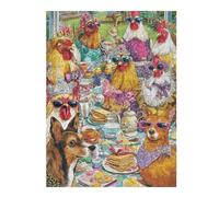 Puzzles pour Adolescents 1000pcs(52x38cm) Chickens and Dogs Tea Party Puzzles pour Adultes, Jeu De Réflexion, Anti-Stress, Activités Amusantes À Faire À La Maison, 1000pcs(52x38cm)