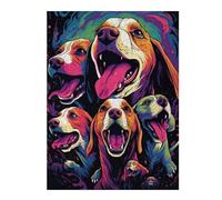 Puzzles pour Adolescents 1000pcs(52x38cm) Colorful Beagle Compilation Puzzles pour Adultes, Jouets, Décoration Murale, Cadeaux pour La Maison, pour Les Amis Et La Famille 1000pcs(52x38cm)
