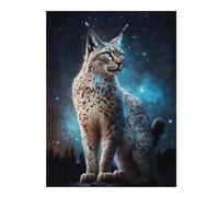 Puzzles Pour Adolescents 1000pcs(52x38cm) Galactic Lynx Celestial Feline Majesty -1 Puzzles Pour Adultes Jeux Relaxants Cadeau D'anniversaire Cadeaux D'anniversaire Et Cadeaux Uniques 1000pcs(52x38cm)