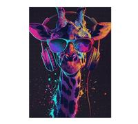 Puzzles pour Adolescents 1000pcs(52x38cm) Giraffe with Headphones and Sunglasses Puzzles pour Adultes Jeux De Famille Difficulté Difficile Cadeaux d'anniversaire Et Cadeaux Uniques 1000pcs(52x38cm)