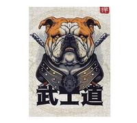 Puzzles pour Adolescents 1000pcs(52x38cm) Japanese Samurai Bulldog Puzzles pour Adultes, Jouets À Monter Soi-même, Décoration Et d'anniversaire 1000pcs(52x38cm)