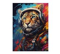 Puzzles pour Adolescents 1000pcs(52x38cm) Leopard Astronaut in Space Puzzles pour Adultes Jeu Manuel Vacances À La Maison Passer Le Temps pour Un Anniversaire, Noël 1000pcs(52x38cm)