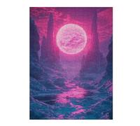 Puzzles pour Adolescents 1000pcs(52x38cm) Magical Pink Planet Landscape Puzzles pour Adultes Jeux De Société Cadeaux pour Femmes Cadeaux Anti-Stress 1000pcs(52x38cm)