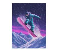 Puzzles pour Adolescents 1000pcs(52x38cm) Neon Snowboarder in Action Puzzles pour Adultes Jeu Manuel Vacances À La Maison Passer Le Temps pour Un Anniversaire, Noël 1000pcs(52x38cm)