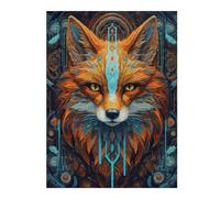 Puzzles pour Adolescents 1000pcs(52x38cm) Neon Tribe Fox Puzzles pour Adolescents, Jouets Anti-Stress, Une Œuvre d'art, Activités Amusantes À La Maison, 1000pcs(52x38cm)