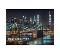 Puzzles pour Adolescents 1000pcs(52x38cm) New York City At Night Puzzles pour Adolescents, Jouets Anti-Stress, Une Œuvre d'art, Activités Amusantes À La Maison, 1000pcs(52x38cm)
