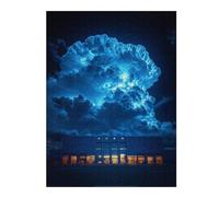 Puzzles pour Adolescents 1000pcs(52x38cm) Night Sky Thunderstorm Building Puzzles pour Adultes Jeux De Société Cadeau d'anniversaire pour Les Gamers 1000pcs(52x38cm)