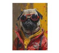 Puzzles pour Adolescents 1000pcs(52x38cm) Pug in Aviator Goggles Art Print Puzzles pour Adultes, Jeux Relaxants, Course De Vitesse Manuelle, Cadeau d'anniversaire, Cadeaux, 1000pcs(52x38cm)