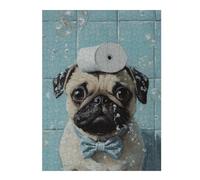 Puzzles pour Adolescents 1000pcs(52x38cm) Pug in Bathtub with Toilet Paper Puzzles pour Adultes, Jeu De Réflexion, Anti-Stress, Activités Amusantes À Faire À La Maison, 1000pcs(52x38cm)