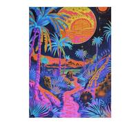 Puzzles pour Adolescents 1000pcs(52x38cm) Puzzles Glow in Dark Neon Palm Trees Puzzles pour Adultes Jeux Relaxants Assemblage De Motifs pour Anniversaire, Noël 1000pcs(52x38cm)