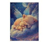 Puzzles pour Adolescents 1000pcs(52x38cm) Puzzles pour Adultes Angel Pup Dreams with Teddy Bear Jeu Manuel Difficile, Difficile, Unique, Cadeau d'anniversaire