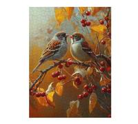 Puzzles pour Adolescents 1000pcs(52x38cm) Puzzles pour Adultes Autumn Birds with Berries Jeux De Détente Cadeau d'anniversaire Cadeaux d'anniversaire Uniques 1000pcs(52x38cm)