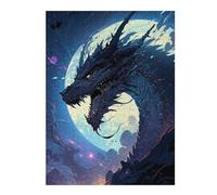 Puzzles pour Adolescents 1000pcs(52x38cm) Puzzles pour Adultes Dragon Moonlit Fantasy Jeu Manuel Difficile, Difficile, Unique, Cadeau d'anniversaire