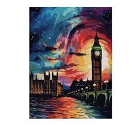 Puzzles pour Adolescents 1000pcs(52x38cm) Puzzles pour Adultes London Skyline with Big Ben Jeu Manuel Difficile, Difficile, Unique, Cadeau d'anniversaire