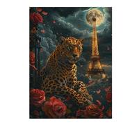 Puzzles pour Adolescents 1000pcs(52x38cm) Puzzles pour Adultes Paris Leopard Romance Jeux De Détente Cadeau d'anniversaire Cadeaux d'anniversaire Uniques 1000pcs(52x38cm)