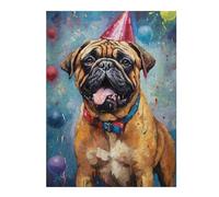Puzzles pour Adolescents 1000pcs(52x38cm) Puzzles Pug Party Hat Painting Puzzles pour Adultes Jeux Relaxants Assemblage De Motifs pour Anniversaire, Noël 1000pcs(52x38cm)