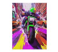 Puzzles pour Adolescents 1000pcs(52x38cm) Puzzles Urban Motorcycle Rush Puzzles pour Adultes Jeux Relaxants Assemblage De Motifs pour Anniversaire, Noël 1000pcs(52x38cm)