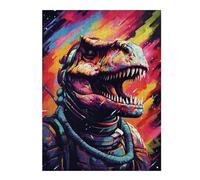 Puzzles pour Adolescents 1000pcs(52x38cm) Space Dinosaur Astronaut Art Print -4 Puzzles pour Adultes Jeux De Société Cadeau d'anniversaire pour Les Gamers 1000pcs(52x38cm)