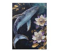 Puzzles pour Adolescents 1000pcs(52x38cm) Whale and Passion Flower Art Print Puzzles pour Adultes, Jeux Relaxants, Course De Vitesse Manuelle, Cadeau d'anniversaire, Cadeaux, 1000pcs(52x38cm)