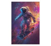 Puzzles pour Adolescents 1000pcs(75x50cm) Astronaut Skateboarding in Space Puzzles pour Adultes, Jouets, Décoration Murale, Cadeaux pour La Maison, pour Les Amis Et La Famille 1000pcs(75x50cm)