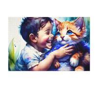 Puzzles pour Adolescents 1000pcs(75x50cm) Baby's First Cat Adventure Puzzles pour Adultes : Jeu Manuel, Améliore La Mémoire, Idéal comme Cadeau pour Toute La Famille 1000pcs(75x50cm)