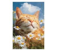 Puzzles pour Adolescents 1000pcs(75x50cm) Cat in Daisy Field Puzzles pour Adultes, Jeux Relaxants, Course De Vitesse Manuelle, Cadeau d'anniversaire, Cadeaux, 1000pcs(75x50cm)