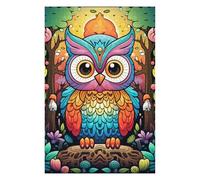 Puzzles pour Adolescents 1000pcs(75x50cm) Colorful Forest Owl Art Print Puzzles pour Adultes Jeux De Société Cadeau d'anniversaire pour Les Gamers 1000pcs(75x50cm)