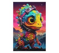 Puzzles pour Adolescents 1000pcs(75x50cm) Colorful Lizard with Futuristic Gear Puzzles pour Adultes Jeux De Société Cadeau d'anniversaire pour Les Gamers 1000pcs(75x50cm)