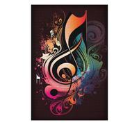Puzzles pour Adolescents 1000pcs(75x50cm) Colorful Music Note Art Print Puzzles pour Adultes Jeux De Société Cadeau d'anniversaire pour Les Gamers 1000pcs(75x50cm)