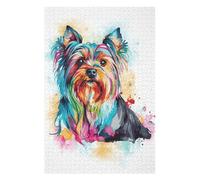 Puzzles pour Adolescents 1000pcs(75x50cm) Colorful Yorkshire Terrier Puzzles pour Adolescents, Jouets Anti-Stress, Une Œuvre d'art, Activités Amusantes À La Maison, 1000pcs(75x50cm)