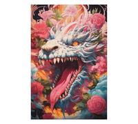 Puzzles pour Adolescents 1000pcs(75x50cm) Dragon's Fiery Floral Fantasy Puzzle, Jouet, Décoration Murale, Loisirs À La Maison, Cadeaux d'anniversaire Et De Noël Uniques 1000pcs(75x50cm)