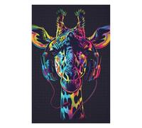 Puzzles pour Adolescents 1000pcs(75x50cm) Giraffe Headphones Music Art Print Puzzles pour Adultes Jeux De Famille Difficulté Difficile Cadeaux d'anniversaire Et Cadeaux Uniques 1000pcs(75x50cm)