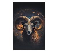 Puzzles pour Adolescents 1000pcs(75x50cm) Golden Horned Ram Portrait -1 Puzzle, Jouet, Décoration Murale, Loisirs À La Maison, Cadeaux d'anniversaire Et De Noël Uniques 1000pcs(75x50cm)