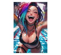 Puzzles pour Adolescents 1000pcs(75x50cm) Happy Anime Girl in Pool Puzzles pour Adolescents, Jouets Anti-Stress, Une Œuvre d'art, Activités Amusantes À La Maison, 1000pcs(75x50cm)