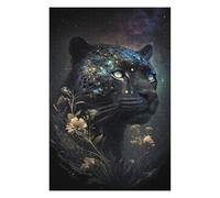 Puzzles pour Adolescents 1000pcs(75x50cm) Magical Leopard with Flowers -1 Puzzles pour Adultes Jeux Relaxants Cadeau d'anniversaire Cadeaux d'anniversaire Et Cadeaux Uniques 1000pcs(75x50cm)