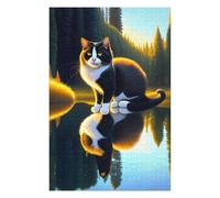 Puzzles pour Adolescents 1000pcs(75x50cm) Mirrored Cat Reflections Puzzles pour Adultes Jeux Relaxants Cadeau d'anniversaire Cadeaux d'anniversaire Et Cadeaux Uniques 1000pcs(75x50cm)