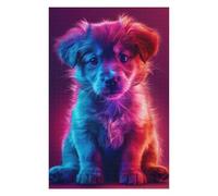 Puzzles pour Adolescents 1000pcs(75x50cm) Neon Puppy Portrait Jeu De Puzzle Casse-tête, Jeu Stimulant pour Passer Le Temps À La Maison, Cadeaux 1000pcs(75x50cm)