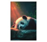 Puzzles pour Adolescents 1000pcs(75x50cm) Panda Resting on Rock Puzzles pour Adultes, Jeu De Réflexion, Anti-Stress, Activités Amusantes À Faire À La Maison, 1000pcs(75x50cm)