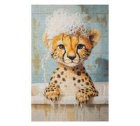 Puzzles pour Adolescents 1000pcs(75x50cm) Puzzles Cheetah Bath Time Puzzle pour Adultes Jeu Manuel Vacances À La Maison Tuer Le Temps Faire Travailler Le Cerveau 1000pcs(75x50cm)