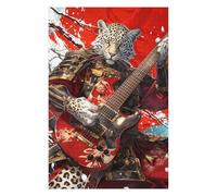 Puzzles pour Adolescents 1000pcs(75x50cm) Puzzles Leopard Warrior Guitarist Artwork Puzzles pour Adultes Jeux Relaxants Assemblage De Motifs pour Anniversaire, Noël 1000pcs(75x50cm)