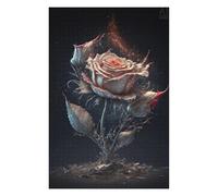 Puzzles pour Adolescents 1000pcs(75x50cm) Puzzles pour Adultes Glowing Rose Fantasy Artwork Jeu Manuel Difficile, Difficile, Unique, Cadeau d'anniversaire