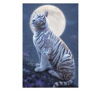 Puzzles pour Adolescents 1000pcs(75x50cm) Puzzles pour Adultes White Tiger Moonlit Fantasy Jeux De Détente Cadeau d'anniversaire Cadeaux d'anniversaire Uniques 1000pcs(75x50cm)